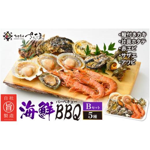 ふるさと納税 福井県 越前町 厳選!海鮮BBQ≪B≫セット(5種14品、3〜4人用) エビ サザエ ホタテ 牡蠣 アワビ バーベキュー アウトドア 網焼き 冷凍便 [e04-a…