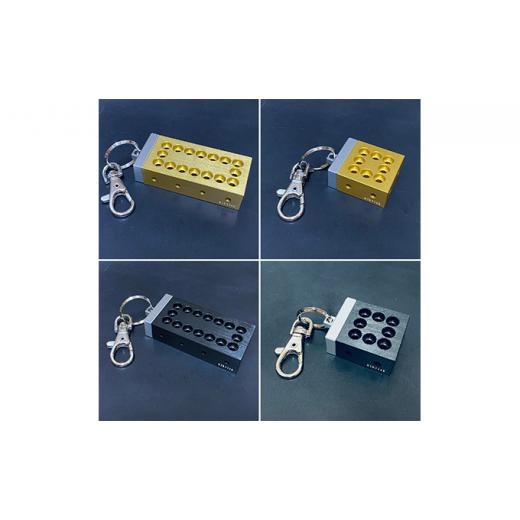 ふるさと納税 雑貨・日用品 埼玉県 和光市   0139町工場職人がつくる、アルミ製ブロック型キーホルダー ゴールド キーホルダー金色