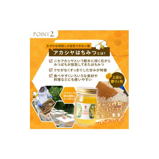 ふるさと納税 加工品等 はちみつ 山梨県 北杜市 天然アカシヤハチミツセット(500g×2) はちみつ 国産 アカシヤ 天然 アカシヤ ハチミツ 2本 1kg 水あめ不使用…の画像