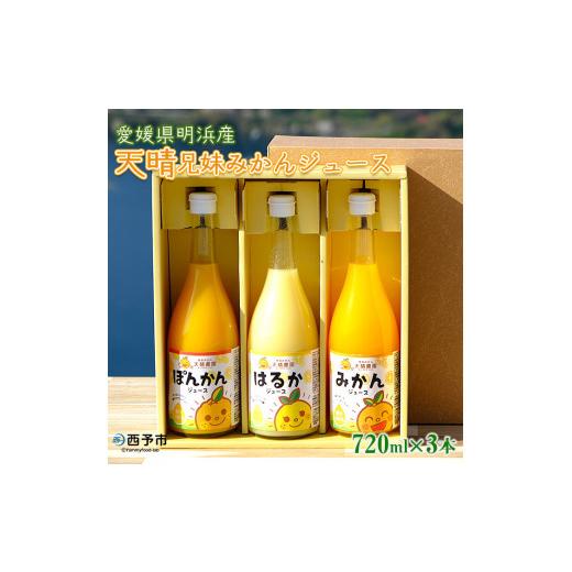 ふるさと納税 果汁飲料 みかん 愛媛県 西予市 天晴兄妹みかん ジュース 720ml×3種類セット 愛媛県明浜産 『1か月以内に順次出荷予定』 蜜柑 果物 オレンジ …