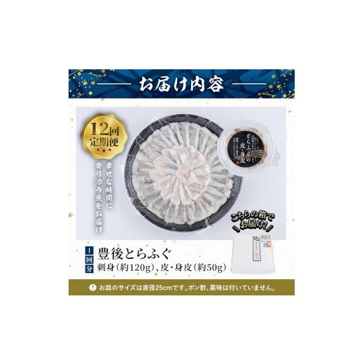 ふるさと納税 フグ 大分県 佐伯市  定期便・全12回 (連続) とらふぐ刺身 (総量約2kg・2-3人用×12回) とらふぐ ふぐ フグ ふぐ刺し フグ刺し ふぐ刺身 フグ刺…の画像