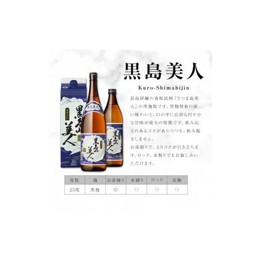 ふるさと納税 焼酎 いも 鹿児島県 長島町  化粧箱入 黒島美人(900ml×12本) nagashima-7249_7