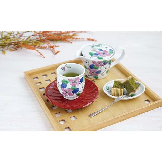 ふるさと納税 食器・グラス マグカップ 佐賀県 有田町 有田焼 花もよう(ハナミズキ)ティーセット よう楽庵・たかす A45-90の画像