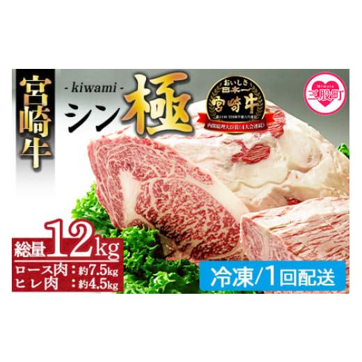 ふるさと納税 牛肉 セット 宮崎県 三股町 宮崎牛『シン極(きわみ)』ロース肉約7.5kg、ヒレ肉約4.5kg (冷凍・1回配送) 国産ブランド牛 牛肉 おすすめ 黒毛和…