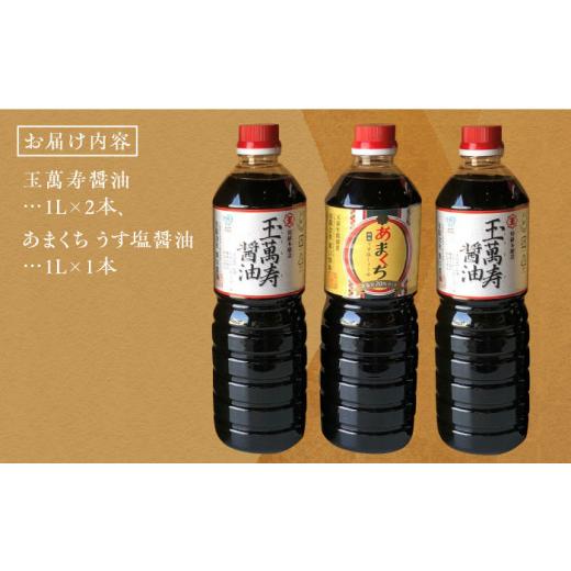 ふるさと納税 醤油 広島県 江田島市  リピーター続出 お醤油堪能セット 1L×3本 料理 うす塩 健康 濃口 和食 醤油 しょう油 しょうゆ お醤油 セット 詰め合わ…の画像