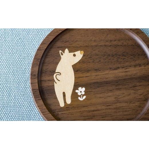 ふるさと納税 木工品・竹工品 岩手県 北上市 コースター ぽち2個セット 木細工 ウォールナット 無垢材 象嵌 プレゼント 贈り物 岩手県 北上市 夢工房 C0452-01…