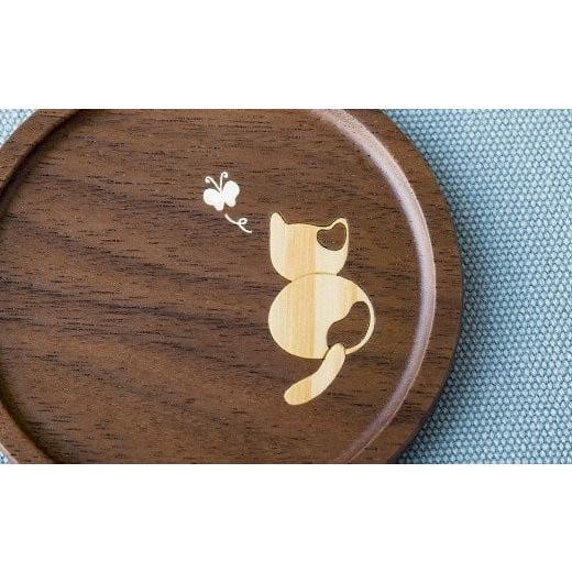 ふるさと納税 木工品・竹工品 岩手県 北上市 コースター たま2個セット 木細工 ウォールナット 無垢材 象嵌 プレゼント 贈り物 夢工房 岩手県 北上市 C0452-…