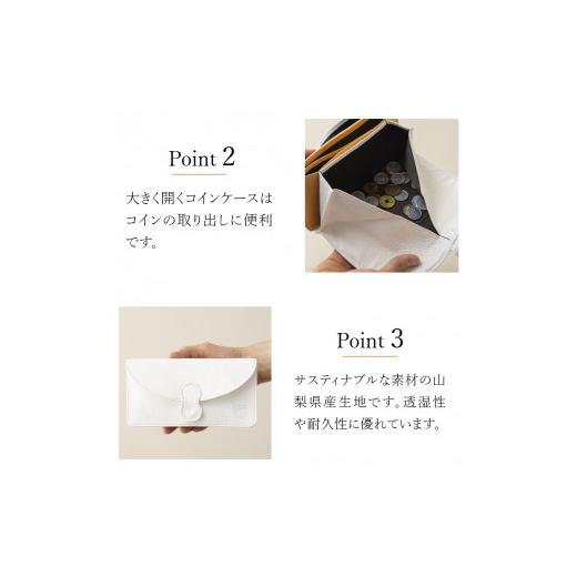 ふるさと納税 財布 山梨県 北杜市 RIPS（北杜市産野生鹿革のレディース財布)　イエローベージュ イエローベージュの画像