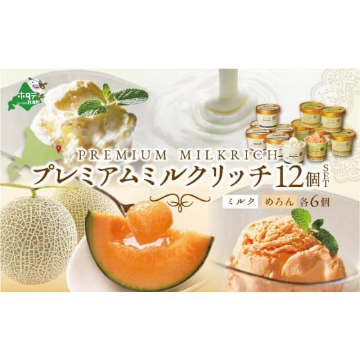 ふるさと納税 菓子 アイス 北海道 別海町 北海道産 べつかいのアイスクリーム屋さん プレミアムミルクリッチ ミルク・めろん各6個 12個入(AP-02)(アイス …