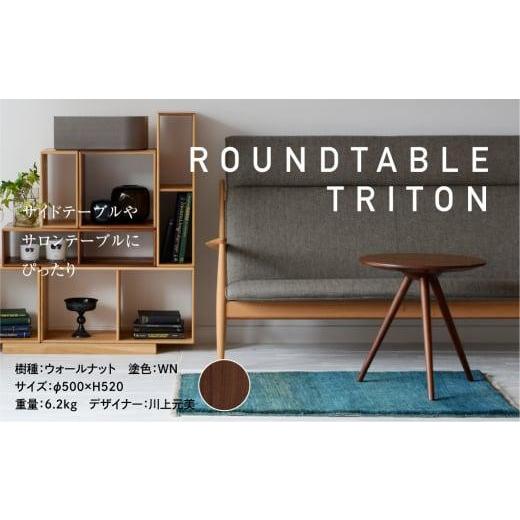 ふるさと納税 家具 テーブル 岐阜県 高山市 飛騨の家具 ROUND TABLE ウォルナット材 nissin | 日進木工 サイドテーブル サロンテーブル 飛騨家具 ウォルナット…の画像