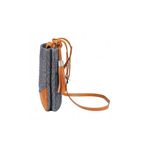 ふるさと納税 カバン ショルダーバッグ 兵庫県 豊岡市 豊岡鞄　anti-mode style QUILT ポシェット　キャメル キャメルの画像
