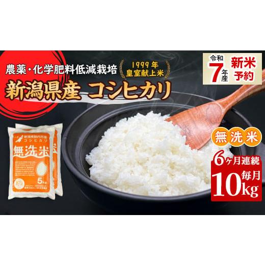 ふるさと納税 無洗米 新潟県 胎内市 16-M106 6ヶ月連続お届け 新潟県胎内市産コシヒカリ 無洗米 10kg(5kg×2袋)