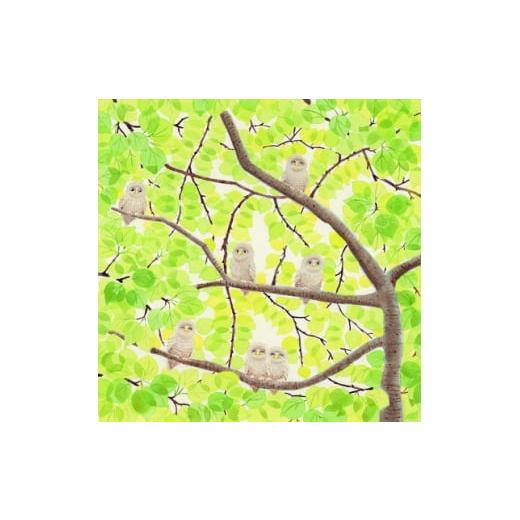 雑貨・日用品 絵画 埼玉県 川口市 【色鮮やか】 栗乃木ハルミ版画額装品「7owlets」 1242923