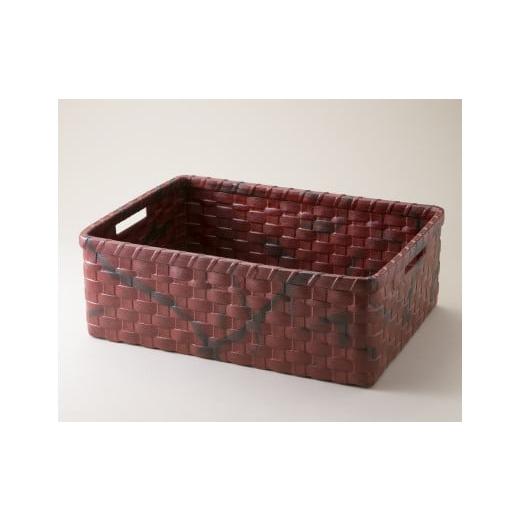 ふるさと納税 伝統技術 滋賀県 湖南市 205K130-1 一閑張深籠(大)茜色 ?島屋選定品]62A2576 茜色