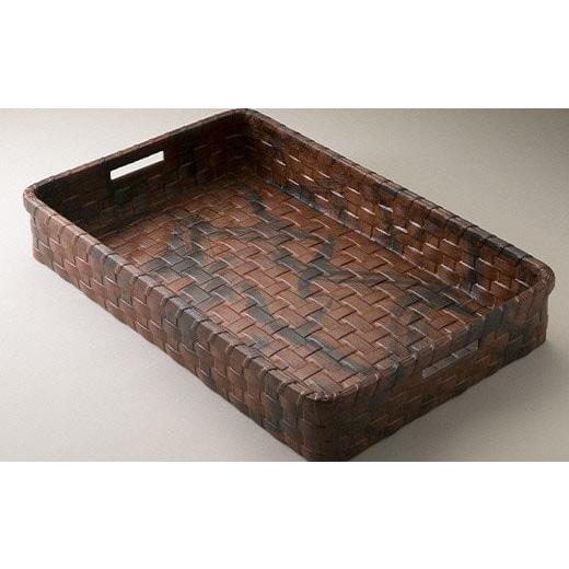 ふるさと納税 伝統技術 滋賀県 湖南市 205K129-1 一閑張乱れ籠 茜色 ?島屋選定品]62A2543 茜色