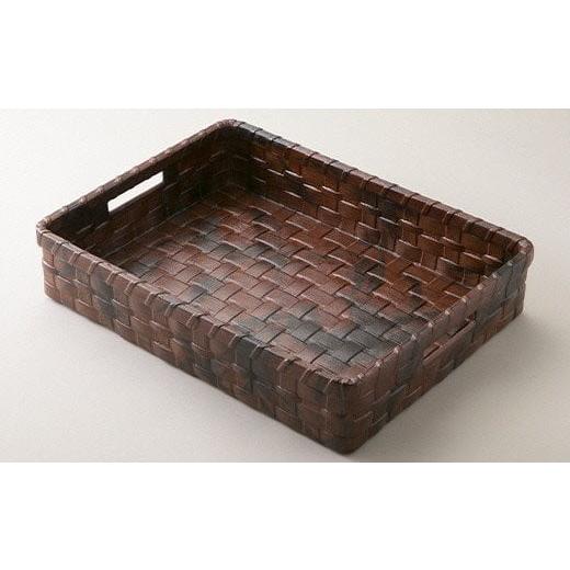 ふるさと納税 伝統技術 滋賀県 湖南市 135K127-2 一閑張浅籠(大)雀茶 ?島屋選定品]62A2495 雀茶