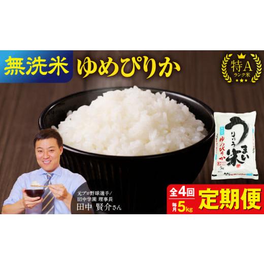 ふるさと納税 無洗米 北海道 雨竜町 定期便全4回 うりゅう米 ゆめぴりか 無洗米 5kg(5kg×1袋)毎月1回お届け お米 米 ごはん ご飯 4ヶ月 連続お届け 定期便…