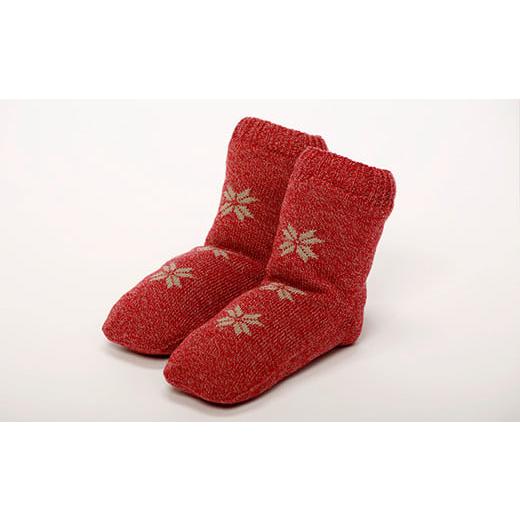 ふるさと納税 服 女 埼玉県 横瀬町 羊毛で暖かい「メリノン」靴下(赤・M) 洗濯機で丸洗い可 メリノン「靴下」(M:22.5〜24.5cm、赤)