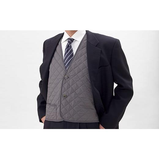 ふるさと納税 服 男 埼玉県 横瀬町 羊毛で暖かい「メリノン」羊毛綿インナーベスト（メンズ ／ グレー・M）| 羊毛 ウール 洗えるウール タクトコーポレーショ…の画像