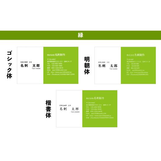 ふるさと納税 雑貨・日用品 大分県 豊後大野市 115-562-H LIMEX(ライメックス) 名刺 楷書体・裏面あり・緑 横書き 楷書体・裏面あり・緑 横書き