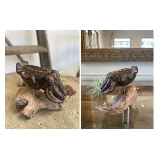ふるさと納税 家具 沖縄県 宮古島市 『黒檀で作ったコブシメの置物
