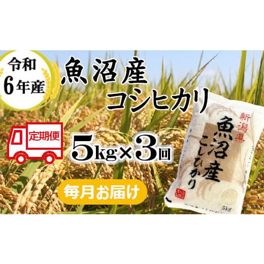 ふるさと納税 新潟県 小千谷市 r05-30-5BE 令和5年産 魚沼産コシヒカリ 定期便 5kg×3回[3か月連続お届け](小千谷米穀)白米 魚沼 米 定期便