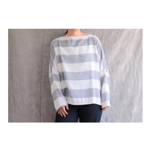 ふるさと納税 小物 ストール・マフラー 広島県 尾道市 オーガニックコットン100%ダブルガーゼ・プルオーバー 柄:太いストライプ(横) 柔らかい 肌に優しい…