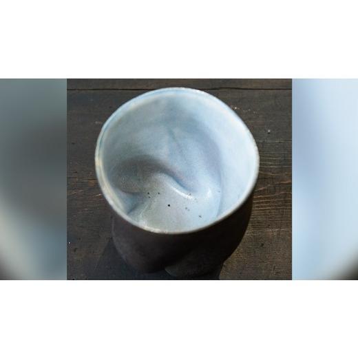 ふるさと納税 陶磁器・漆器・ガラス 茨城県 桜川市 流面体 湯呑 （桐箱入り）小峰尚 連理窯 陶芸品 湯呑 コップ 食器 器 カップ AF003saの画像