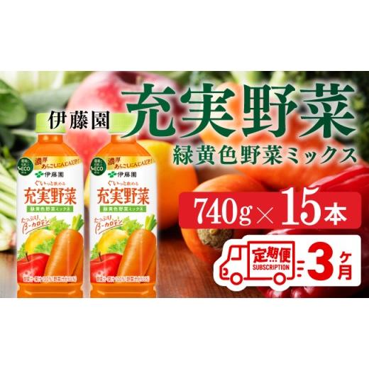 ふるさと納税 野菜類 ジュース 宮崎県 川南町  3ヶ月定期便 伊藤園 充実野菜 緑黄色野菜ミックス（PET） 740g×15本の画像