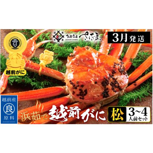 ふるさと納税 カニ ずわいガニ 福井県 越前町 越前がに本場の越前町からお届け 越前がに 浜茹で 松セット 3〜4人前 かに酢 かにの食べ方しおり かにスプーン付…