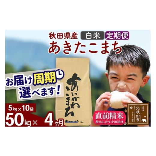 ふるさと納税 米 あきたこまち 秋田県 北秋田市  令和7年産 《定期便4ヶ月》秋田県産 あきたこまち 50kg 精白米 (5kg小分け袋) 2025年産 お届け一回り自然調整能力のある 隔…