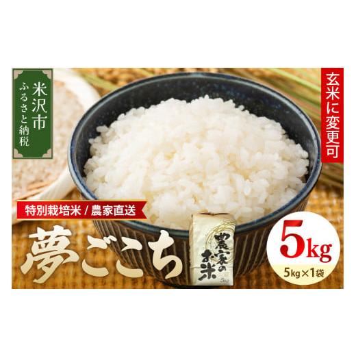 ふるさと納税 米 山形県 米沢市 令和7年産 特別栽培米 夢ごこち 5kg 1袋 玄米可 農家直送 2025年産