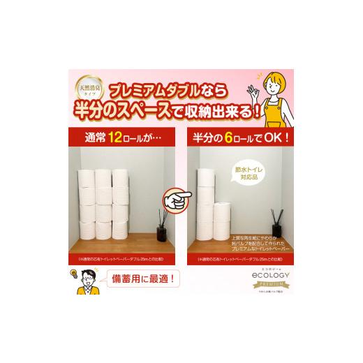 ふるさと納税 雑貨・日用品 静岡県 富士市 192ロール相当 たっぷり使える 2倍巻き トイレットペーパー 「エコロジープレミアム」 ダブル 96ロール (12R×8P) (…_3