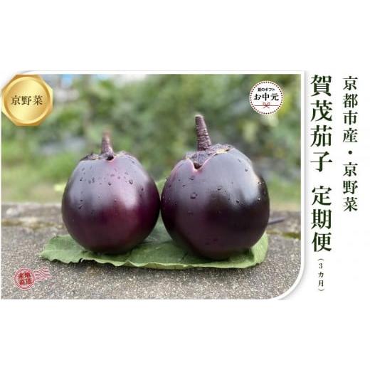 ふるさと納税 野菜類 茄子 京都府 京都市 3回定期便/2026年7〜9月発送 先行予約特典付き 京ブランド野菜・賀茂茄子(かもなす)6個 約1.5kg×3回