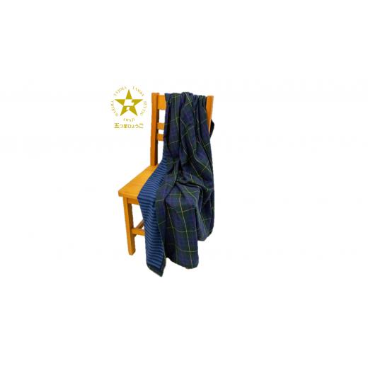 ふるさと納税 小物 ハンカチ・スカーフ 兵庫県 西脇市 播州染で播州織 トリプルガーゼ ケット(37-21) ブルー (2)ブルー