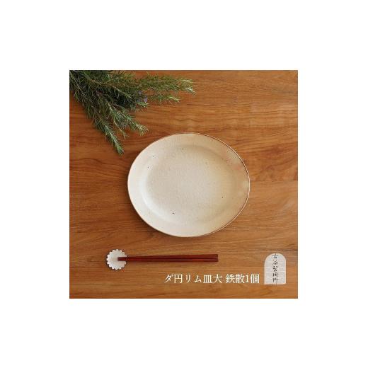 ふるさと納税 陶磁器・漆器・ガラス 滋賀県 甲賀市 信楽焼 鉄散だ円リム皿（大） 古谷製陶所 陶器 食器 贈り物 ギフト 人気_1