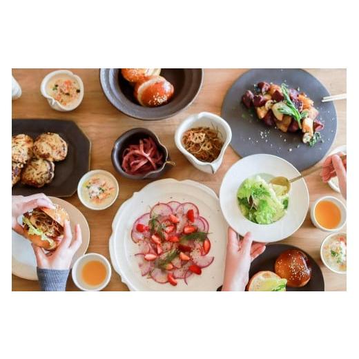 陶磁器・漆器・ガラス 滋賀県 甲賀市 【利久】 信楽焼　八角プレート（小）　鉄散　２枚セット