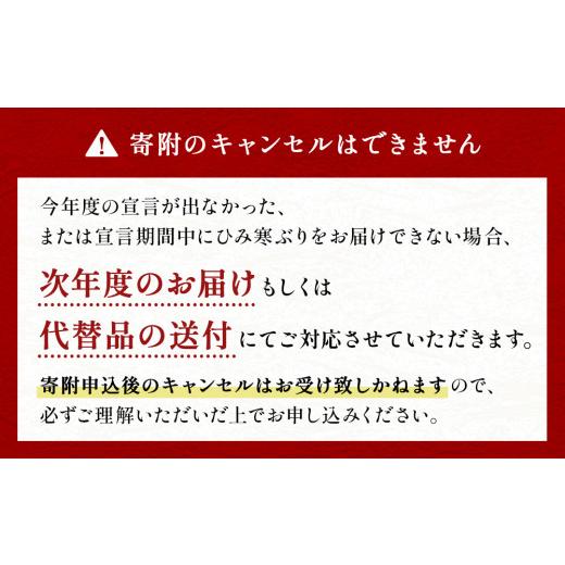 ★最終価格★ ふるさと納税 富山県 氷見市 【先行予約】＜半身＞氷見の寒ぶり　8〜10kg台物 真空パック【ひみ水産】※配送エリア限定※ 【KUE1873811480】(66000円)