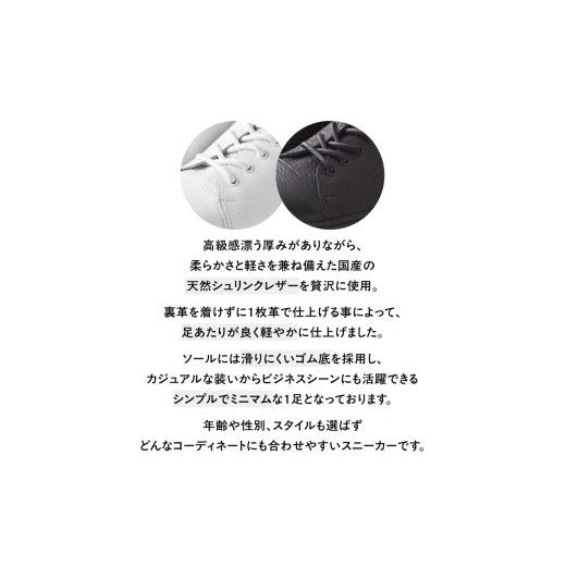 ふるさと納税 ファッション 靴 東京都 台東区 U-DOT レザースニーカー BLACK (サイズ：22.0cm) 22.0cmの画像