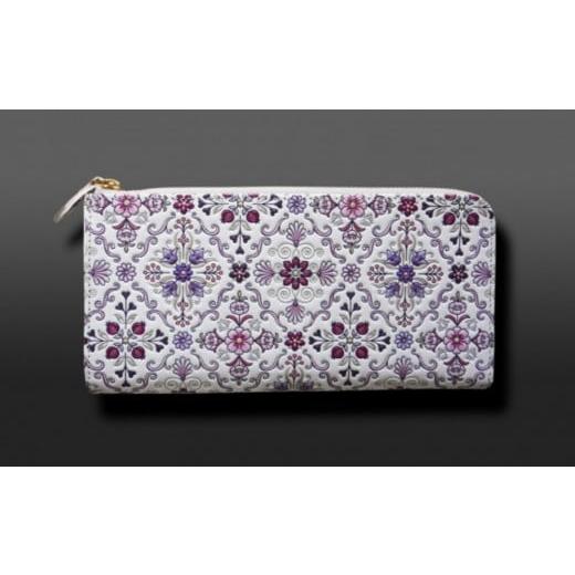 ふるさと納税 財布 東京都 台東区 浅草文庫 L字長財布 オリエント柄 (カラー:江戸紫) 江戸紫