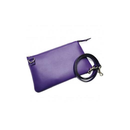 ふるさと納税 財布 東京都 台東区 お財布バッグ JOY イタリア産高級牛革使用 ショルダー紐付 (全4色) (カラー:パープル) パープル