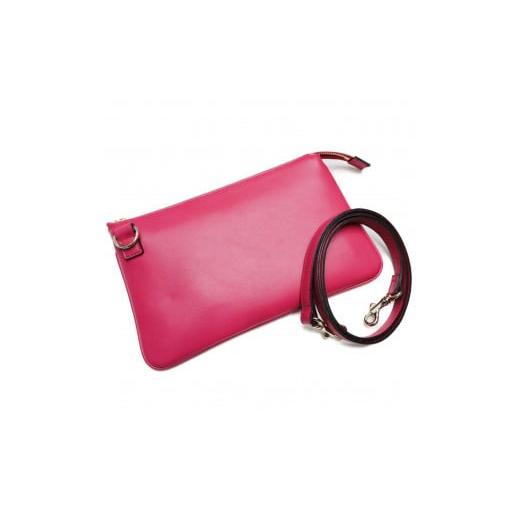 ふるさと納税 財布 東京都 台東区 お財布バッグ JOY イタリア産高級牛革使用 ショルダー紐付 (全4色) (カラー:ピンク) ピンク