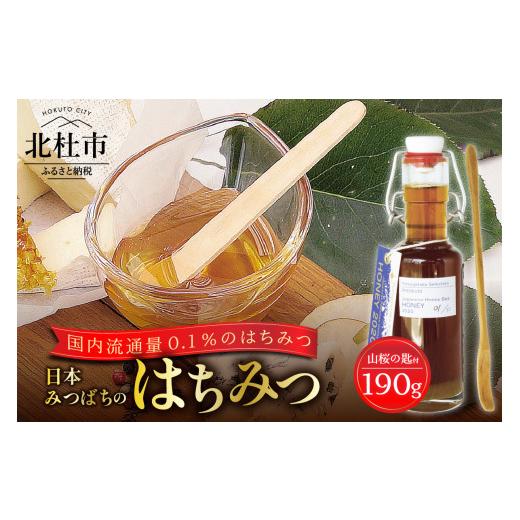 ふるさと納税 加工品等 はちみつ 山梨県 北杜市 日本みつばちのはちみつ（山桜の匙と） はちみつ 190g 山桜の匙 1本 セット ハニー 非加熱濾過 ハチミツ 日本…の画像