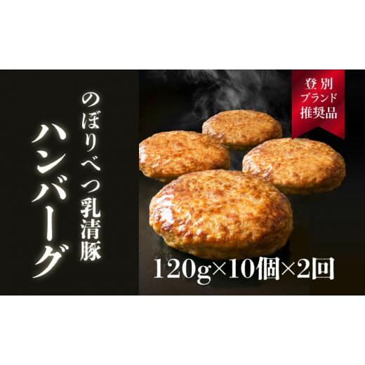 ふるさと納税 北海道 登別市 合計2.4kg!肉のあさひ大人気![のぼりべつ乳清豚(ホエー)]ハンバーグ120g×10個[全2回お届け・定期便・お肉・ハンバーグ・…