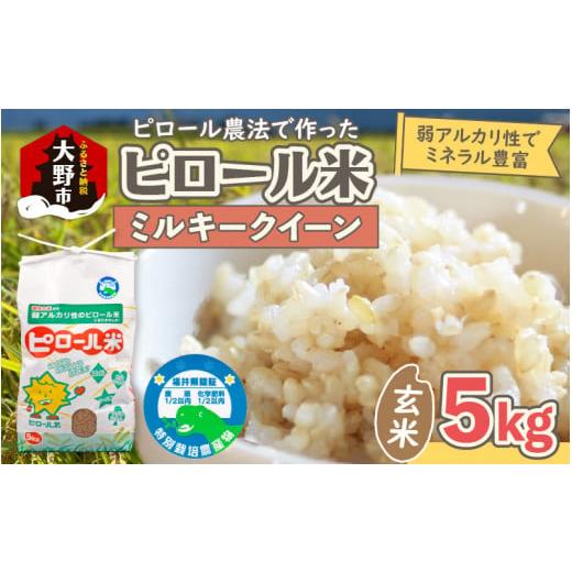 ふるさと納税 米 ミルキークイーン 福井県 大野市 先行予約 令和7年産 新米 ミネラル豊富 弱アルカリ性のピロール米 ミルキークイーン 玄米 5kg 化学肥料5割…
