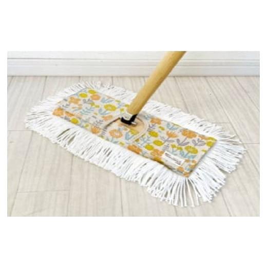 ふるさと納税 雑貨・日用品 兵庫県 朝来市 市販のハンドルにカンタン装着 むろの屋 デザインフロアモップ(ハンドルなし) 花柄イエロー 日用品 掃除用品 モッ…