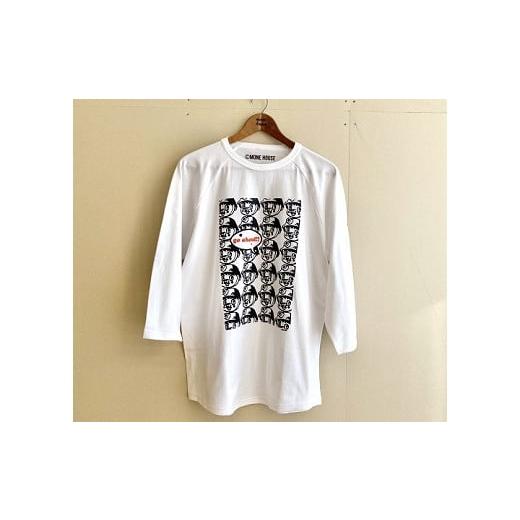 ふるさと納税 北海道 夕張市 夕張オリジナル手刷りTシャツ[ゆうちゃんベースボールTシャツ](ホワイト×ブラック・Lサイズ) C6