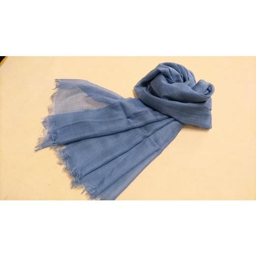 ふるさと納税 織物・繊維品 鹿児島県 いちき串木野市 シルクカシミヤストール ブルー P-178cH P-178c ブルー