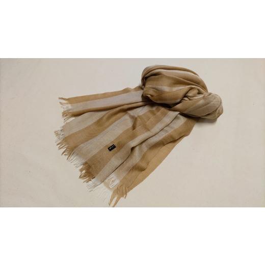 ふるさと納税 織物・繊維品 鹿児島県 いちき串木野市 シルクカシミヤボーダーストール キャメル P-179aH P-179a キャメル