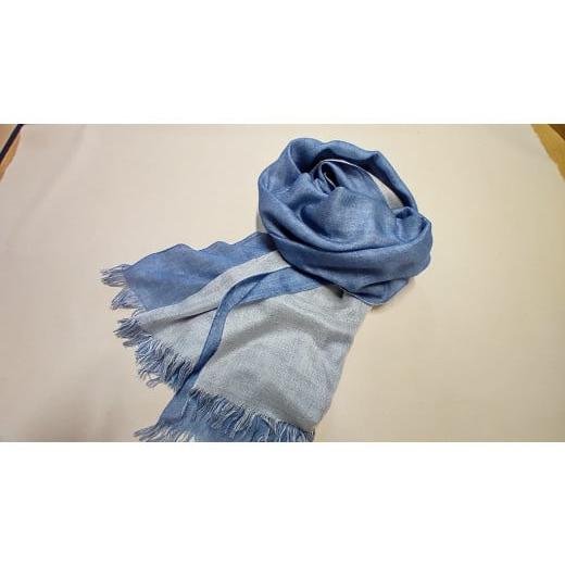 ふるさと納税 織物・繊維品 鹿児島県 いちき串木野市 シルクカシミヤ二重織 ブルー P-180aH P-180a ブルー